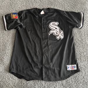 Vintage Majestic MLB Chicago White Sox 125th Anniversary Black Jersey Men's XL